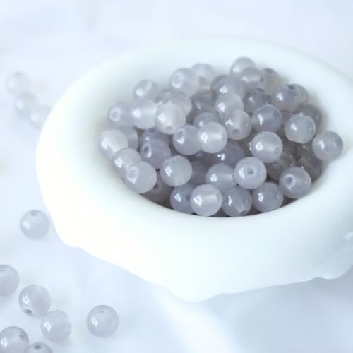 Glasperlen, 8 mm Glasperlen für Barcelet und Schmuckherstellung, DIY Handwerk (grau) von SKKIKHYBPO