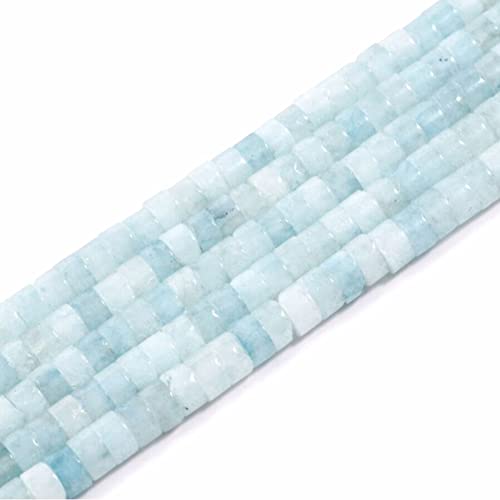 Heishi-Perlen, 4 x 2 mm, natürlicher Aquamarin-Edelstein, lose, flach, rund, ungefärbt, Zylinder, flache Abstandshalter, Perlen für Armbänder, Ohrringe, Schmuckherstellung, 1 Strang Heishi-Perlen, 4 x 2 mm, natürlicher Aquamarin-Edelstein, lose, flach, rund, ungefärbt, Zylinder, flache Abstandshalter, Perlen für Armbänder, Ohrringe, Schmuckherstellung, 1 Strang von SKKIKHYBPO