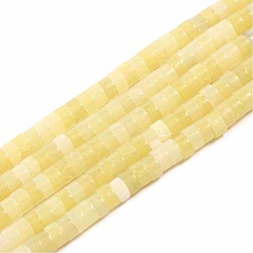 Heishi-Perlen aus natürlichem Edelstein, 4 x 2 mm, lose, flach, rund, ungefärbt, Zylinder-Abstandshalter für Armbänder, Ohrringe, Schmuckherstellung, gelbe Jade, 1 Strang Heishi-Perlen aus natürlichem Edelstein, 4 x 2 mm, lose, flach, rund, ungefärbt, Zylinder-Abstandshalter für Armbänder, Ohrringe, Schmuckherstellung, gelbe Jade, 1 Strang von SKKIKHYBPO