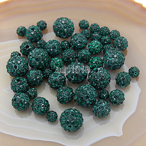 Hochwertige tschechische Kristall-Strasssteine, Pavé-Fassung, rund, 6 mm, 8 mm, 10 mm, 12 mm (10 mm, Smaragd), 30 Stück von SKKIKHYBPO