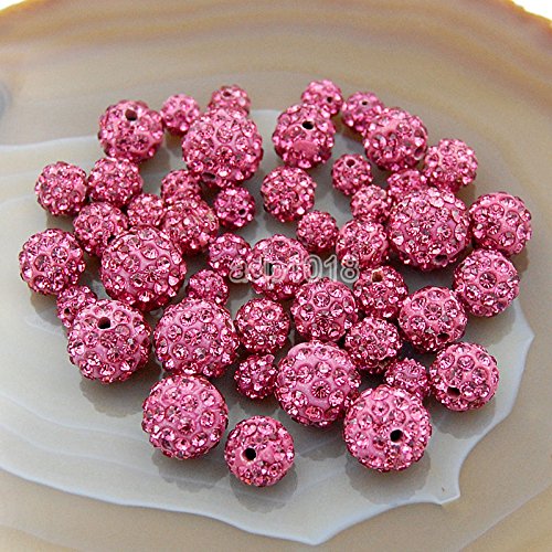 Hochwertige tschechische Kristall-Strasssteine, Pavé-Fassung, rund, 6 mm, 8 mm, 10 mm, 12 mm (12 mm, Rosarot), 30 Stück von SKKIKHYBPO