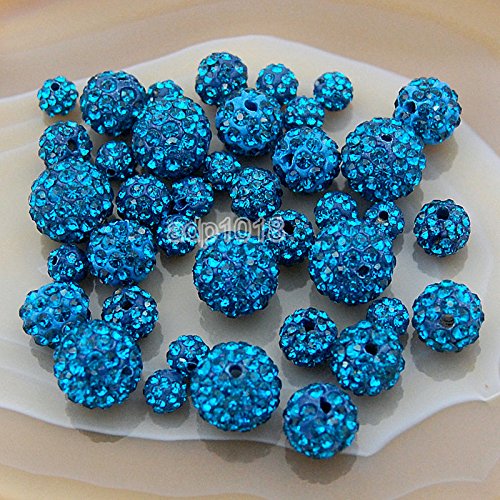 Hochwertige tschechische Kristall-Strasssteine, Pavé-Fassung, rund, 6 mm, 8 mm, 10 mm, 12 mm (6 mm, blauer Zirkon), 30 Stück von SKKIKHYBPO