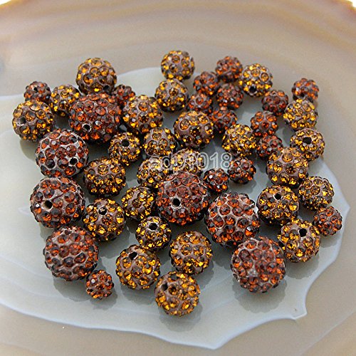 Hochwertige tschechische Kristall-Strasssteine, rund, 6 mm, 8 mm, 10 mm, 12 mm (10 mm, rauchiger Topas), 30 Stück von SKKIKHYBPO