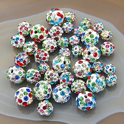 Hochwertige tschechische Kristall-Strasssteine, rund, 6 mm, 8 mm, 10 mm, 12 mm (12 mm, gemischte Farben), 30 Stück von SKKIKHYBPO
