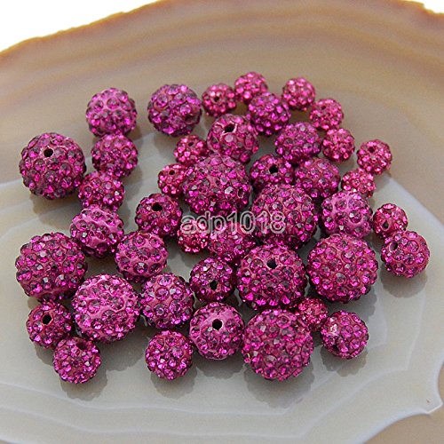 Hochwertige tschechische Kristall-Strasssteine, rund, 6 mm, 8 mm, 10 mm, 12 mm (6 mm, Fuchsia), 30 Stück von SKKIKHYBPO