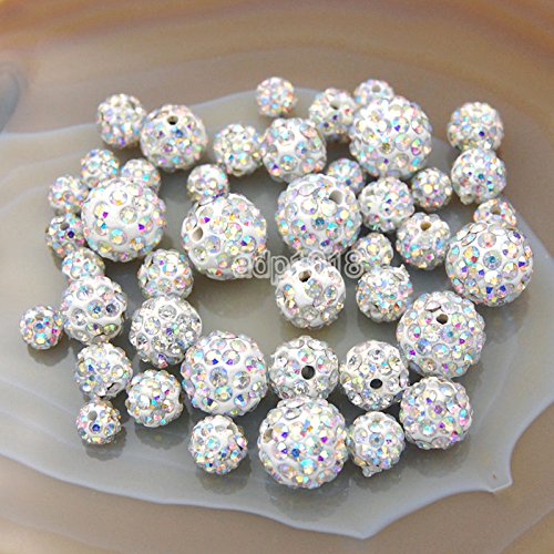 Hochwertige tschechische Kristall-Strasssteine, rund, 6 mm, 8 mm, 10 mm, 12 mm (6 mm, transparentes AB), 30 Stück von SKKIKHYBPO