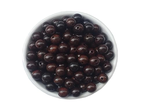 Holzperlen, rund, lose Perlen für Armbänder, Halsketten, Schmuckherstellung, Basteln, 8 mm, 200 Stück, Farbe 3 von SKKIKHYBPO