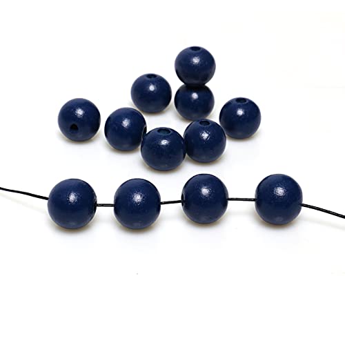 Marineblaue Holzperlen mit 4 mm für Perlengirlande/Holzquasten/Bauernhaus-Ornamente, 20 mm, 40 Stück Marineblaue Holzperlen mit 4 mm für Perlengirlande/Holzquasten/Bauernhaus-Ornamente, 20 mm, 40 Stück von SKKIKHYBPO