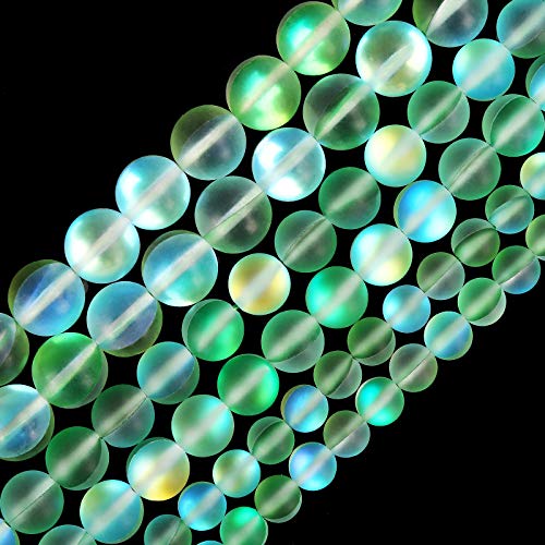 Mattgrüne Kristallglasperlen, 8 mm, mattiert, glitzernd, rund, lose Perlen, Regenbogen-holografischer synthetischer Mondstein für Schmuckherstellung, DIY-Armband Mattgrüne Kristallglasperlen, 8 mm, mattiert, glitzernd, rund, lose Perlen, Regenbogen-holografischer synthetischer Mondstein für Schmuckherstellung, DIY-Armband von SKKIKHYBPO