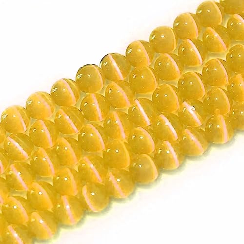 Mondsteinperlen mit Katzenauge, Goldgelb, 6 mm, Goldgelb, 6 mm von SKKIKHYBPO