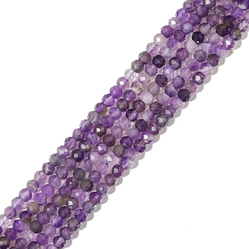 Natürliche Amethyst-Kristallperlen, 4 x 2 mm, facettierte Rondelle, lose Halbedelsteinperlen für Schmuckherstellung, 120 Stück Natürliche Amethyst-Kristallperlen, 4 x 2 mm, facettierte Rondelle, lose Halbedelsteinperlen für Schmuckherstellung, 120 Stück von SKKIKHYBPO