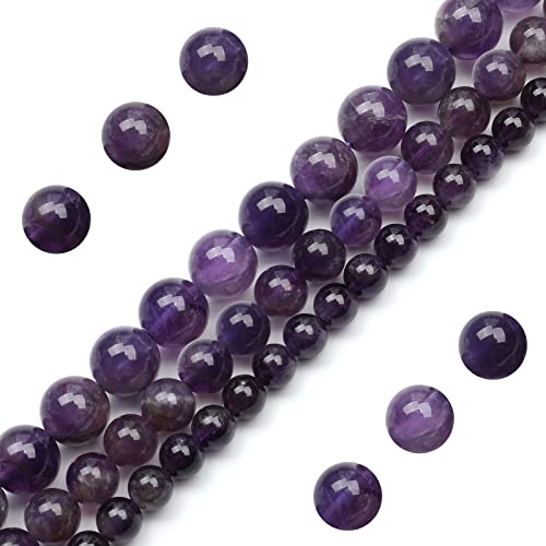 Natürliche Amethyst-Perlen, rund, lose Perlen für Schmuckherstellung, 108 Stück von SKKIKHYBPO