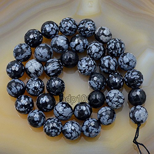Natürliche Edelsteine, facettierte, runde Abstandshalter, lose Perlen, 4 mm bis 10 mm (10 mm, facettierte Schneeflocke) von SKKIKHYBPO