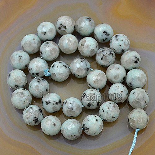 Natürliche Edelsteine, facettierte, runde Abstandshalter, lose Perlen, 4 mm bis 10 mm (10 mm, facettierter Lotusjaspis) von SKKIKHYBPO