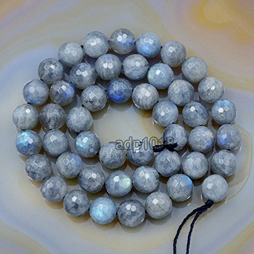 Natürliche Edelsteine, facettierte, runde Abstandshalter, lose Perlen, 4 mm bis 10 mm (6 mm, facettierter Labradorit) von SKKIKHYBPO