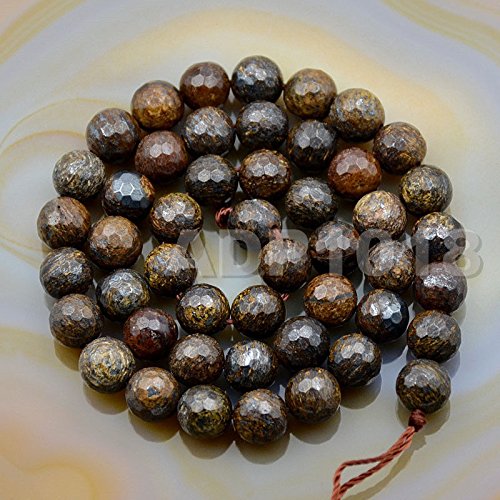 Natürliche Edelsteine, facettierte, runde Abstandshalter, lose Perlen, 4 mm bis 10 mm (8 mm, facettierter Bronzit) von SKKIKHYBPO