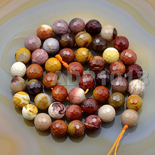 Natürliche Edelsteine, facettierte, runde Abstandshalter, lose Perlen, 4 mm bis 10 mm (8 mm, facettierter Mookait) von SKKIKHYBPO