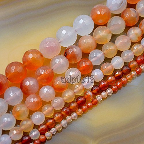 Natürliche Edelsteine, facettierte, runde Abstandshalter, lose Perlen, 4 mm bis 10 mm (8 mm, facettierter rosa Achat) von SKKIKHYBPO