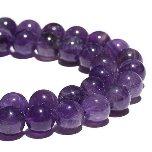 Natürliche Edelsteinperlen, 8 mm, Amethyst, poliert, rund, glatt, Stein für Armbänder, Schmuckherstellung, 38,1 cm, lose Natürliche Edelsteinperlen, 8 mm, Amethyst, poliert, rund, glatt, Stein für Armbänder, Schmuckherstellung, 38,1 cm, lose von SKKIKHYBPO