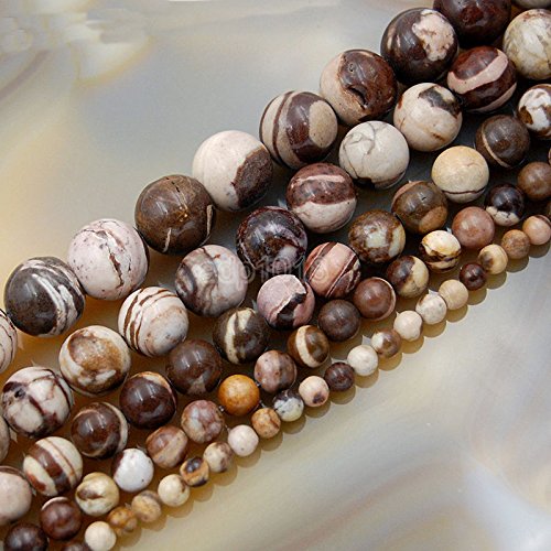 Natürliche Edelsteinperlen, glatt, rund, lose Perlen, 38,1 cm, 4 mm, 6 mm, 8 mm, 10 mm, 12 mm (12 mm, Australia Zebre) von SKKIKHYBPO