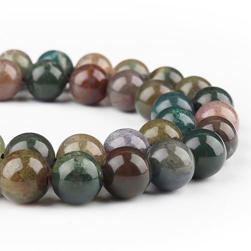 Natürliche Gemfor Schmuckherstellung, indische Achat-Perlen für Armbänder, 6 mm runde Kristallperlen (58–60 Stück, 6 mm, indischer Achat) von SKKIKHYBPO