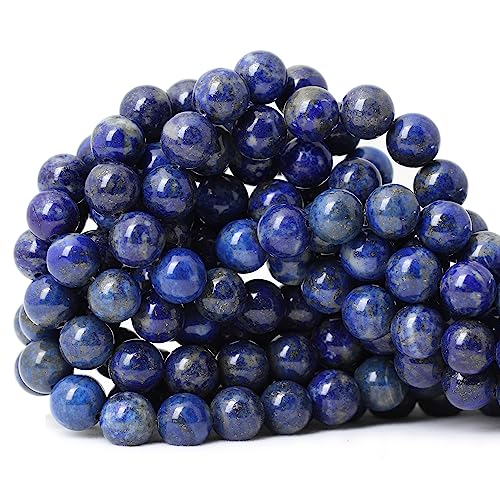 Natürliche Lapislazuli-Edelsteine, rund, lose Perlen für Schmuckherstellung, DIY, 1 Strang, 38,1 cm, 35 Stück Natürliche Lapislazuli-Edelsteine, rund, lose Perlen für Schmuckherstellung, DIY, 1 Strang, 38,1 cm, 35 Stück von SKKIKHYBPO