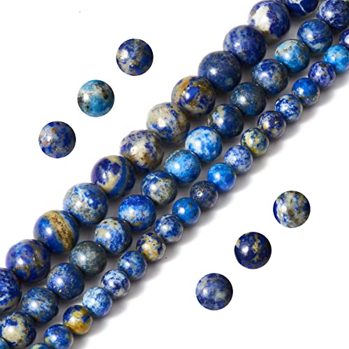 Natürliche Lapislazuli-Perlen, rund, lose Perlen für Schmuckherstellung, 6 mm, 108 Stück Natürliche Lapislazuli-Perlen, rund, lose Perlen für Schmuckherstellung, 6 mm, 108 Stück von SKKIKHYBPO