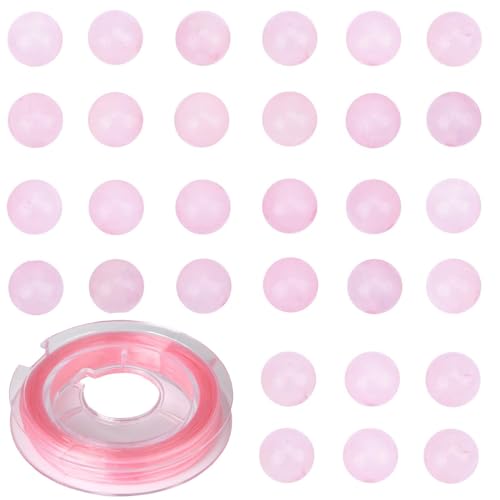 Natürliche Steine, echte Steine, zum Selbermachen, rosa Rosenquarz, runde Perlen, 8 mm, 100 Stück, lose Edelstein-Lochgröße, 1 mm, Charm, glatte Perlen für Armbänder, Halsketten, Ohrringe (rosa Natürliche Steine, echte Steine, zum Selbermachen, rosa Rosenquarz, runde Perlen, 8 mm, 100 Stück, lose Edelstein-Lochgröße, 1 mm, Charm, glatte Perlen für Armbänder, Halsketten, Ohrringe (rosa von SKKIKHYBPO