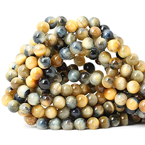 Natürliche Tigeraugensteine, rund, lose Perlen für Schmuckherstellung, Armband, Halskette, 8 mm, 1 Strang, 38,1 cm, 45 Stück Natürliche Tigeraugensteine, rund, lose Perlen für Schmuckherstellung, Armband, Halskette, 8 mm, 1 Strang, 38,1 cm, 45 Stück von SKKIKHYBPO