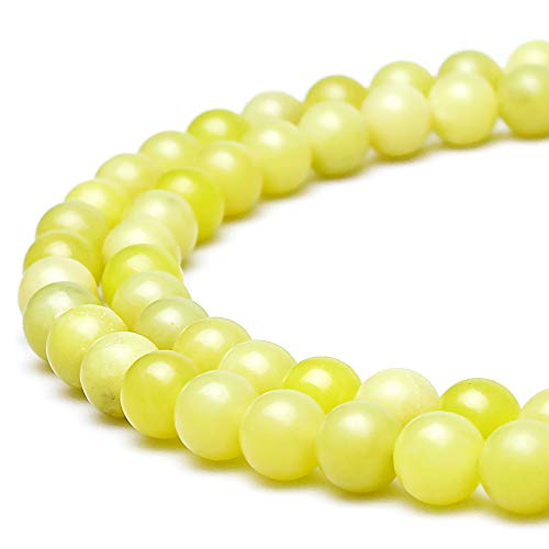 Natürliche Zitronen-Jade, runde lose Perlen für Schmuckherstellung, DIY, Armband, Halskette (12 mm) von SKKIKHYBPO