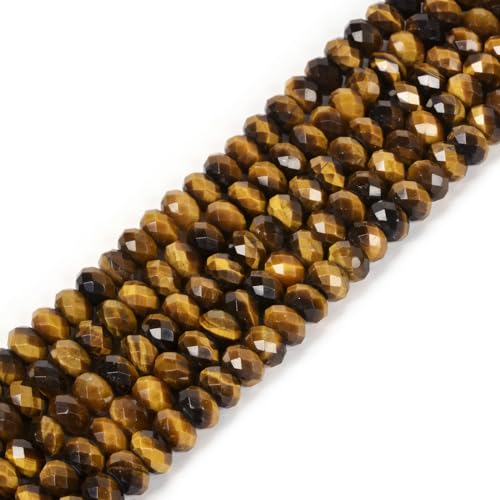 Natürliche gelbe Tigerauge, 8 mm, facettierte Rondelle-Abstandshalter, lose Perlen, 40,6 cm, für Schmuckherstellung Natürliche gelbe Tigerauge, 8 mm, facettierte Rondelle-Abstandshalter, lose Perlen, 40,6 cm, für Schmuckherstellung von SKKIKHYBPO