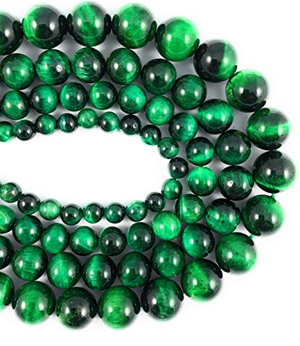 Natürliche grüne Tigerauge-Edelsteine, runde Perlen für Schmuckherstellung, 39,4 cm Strang, 4 mm von SKKIKHYBPO