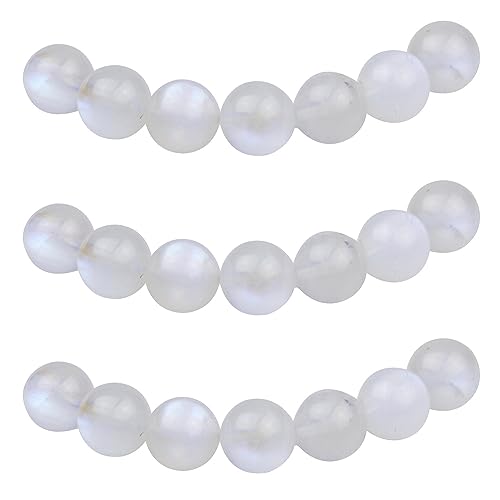 Natürliche runde Steinperlen, 6 mm, blauer Mondstein, lose Edelsteinperlen für Schmuckherstellung, Armband, Halskette, 60 Stück von SKKIKHYBPO