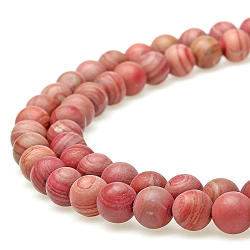 Natürliche runde matte mattierte rote Holzstein-Perlen werden im Schmuckdesign verwendet, um Armbänder und Halsketten herzustellen (6 mm) von SKKIKHYBPO