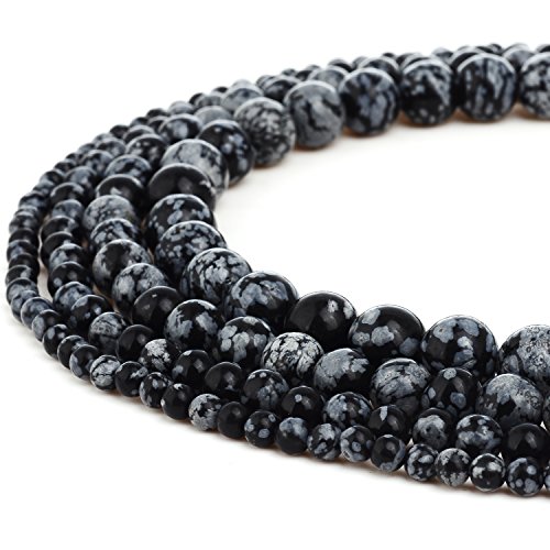 Natürlicher Schneeflocken-Obsidian-Edelstein, rund, lose Perlen für DIY-Schmuckherstellung, 1 Strang, 10 mm Natürlicher Schneeflocken-Obsidian-Edelstein, rund, lose Perlen für DIY-Schmuckherstellung, 1 Strang, 10 mm von SKKIKHYBPO