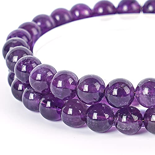 Natürlicher Uruguay-Amethyst, runde Perlen, 8 mm, 45 Stück, Edelsteinperlen für Schmuckherstellung, DIY-Armbänder, Halsketten – inklusive Kristall-Stretchschnur – Steinperlen zum Basteln von Natürlicher Uruguay-Amethyst, runde Perlen, 8 mm, 45 Stück, Edelsteinperlen für Schmuckherstellung, DIY-Armbänder, Halsketten – inklusive Kristall-Stretchschnur – Steinperlen zum Basteln von von SKKIKHYBPO