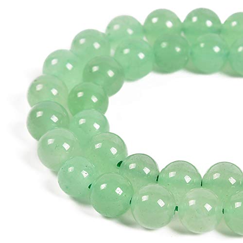 Natürlicher grüner Aventurin-Edelstein, rund, lose Steinperlen für Schmuckherstellung, 39,4 cm, 1 Strang (grüner Aventurin, 8 mm, 45 Perlen), 45 Stück von SKKIKHYBPO