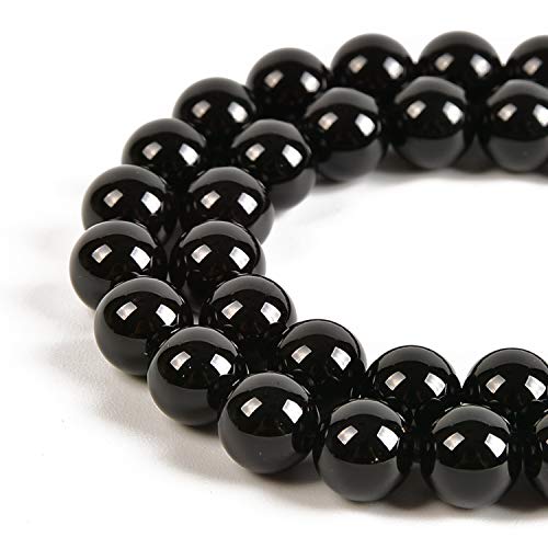 Natürlicher schwarzer Onyx-Edelstein, rund, Abstandshalter, lose Steinperlen zur Schmuckherstellung, 4 mm, 90 Stück, 39,4 cm, 1 Strang Natürlicher schwarzer Onyx-Edelstein, rund, Abstandshalter, lose Steinperlen zur Schmuckherstellung, 4 mm, 90 Stück, 39,4 cm, 1 Strang von SKKIKHYBPO