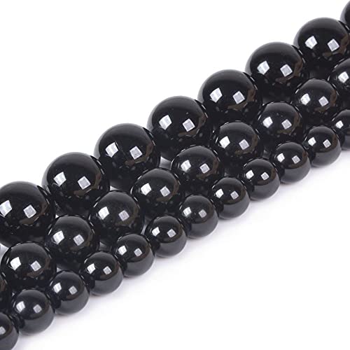 Natürlicher schwarzer Turmalin, 10 mm, rund, lose Perlen, Strang für selbstgemachte Armbänder, Halsketten, Schmuckherstellung Natürlicher schwarzer Turmalin, 10 mm, rund, lose Perlen, Strang für selbstgemachte Armbänder, Halsketten, Schmuckherstellung von SKKIKHYBPO
