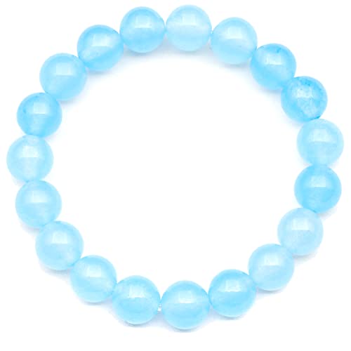 Natürliches Angelit-Perlenarmband, echtes blaues Kristallarmband, Wassermann-Armband, elastisches Armband, 8 mm Perlen, Modeschmuck. Natürliches Angelit-Perlenarmband, echtes blaues Kristallarmband, Wassermann-Armband, elastisches Armband, 8 mm Perlen, Modeschmuck. von SKKIKHYBPO