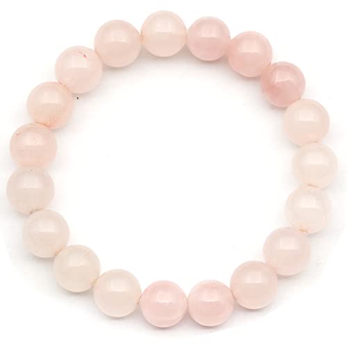 Natürliches Rosenquarz-Perlenarmband, echtes rosa Kristallarmband, Stier-Armband, elastisches Edelstein-Armband, 8 mm Perlen, Modeschmuck. von SKKIKHYBPO