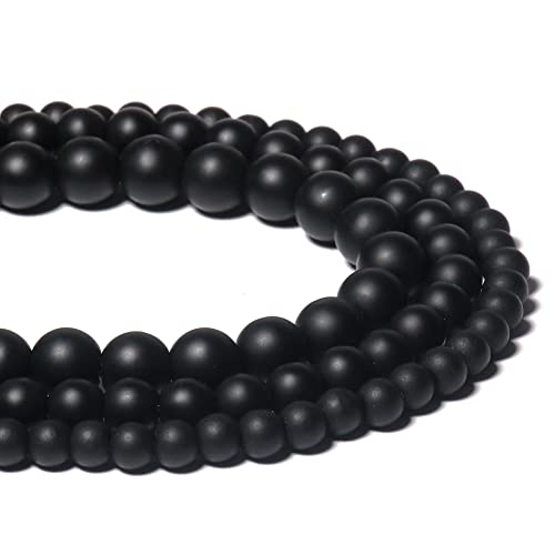 Onyx-Achat-Perlen für Schmuckherstellung, rund, matt, matt, matt, matt, 6 mm von SKKIKHYBPO