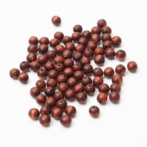 Palisanderperlen, runde Holzperlen, ungefärbt, natürliche Streifen, runde Holzperlen, lose Bastelperlen für DIY-Schmuckherstellung, 8 mm, Braun, 600 Stück von SKKIKHYBPO