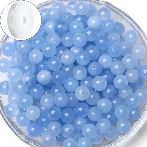 Qjj2024033003 Aquamarin-Perlen, natürlich, 8 mm, rund, lose Edelsteine für selbstgemachte Armbänder, Halsketten, Ohrringe, Schmuckherstellung, echte Stein-Kristallperlen, 100 Stück Qjj2024033003 Aquamarin-Perlen, natürlich, 8 mm, rund, lose Edelsteine für selbstgemachte Armbänder, Halsketten, Ohrringe, Schmuckherstellung, echte Stein-Kristallperlen, 100 Stück von SKKIKHYBPO