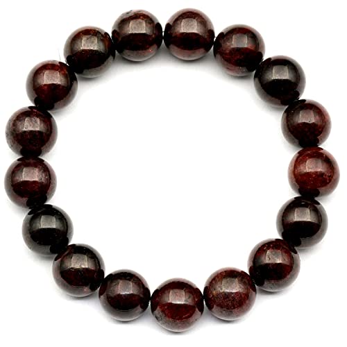 Robustes Armband mit natürlichen Granatperlen, echtes rotes Kristallarmband, Wassermann-Armband, elastisches Armband, 8 mm Perlen, Modeschmuck. von SKKIKHYBPO