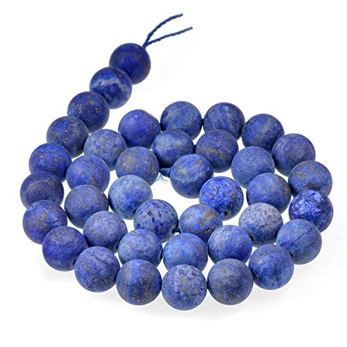 Runde Abstandshalter-Perlen aus natürlichem, mattem Edelstein, 12 mm, Lapislazuli Runde Abstandshalter-Perlen aus natürlichem, mattem Edelstein, 12 mm, Lapislazuli von SKKIKHYBPO