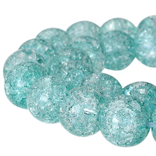 Runde Crackle Druk tschechische Kristallperlen für Schmuckherstellung, 8 mm Strang, Blau von SKKIKHYBPO