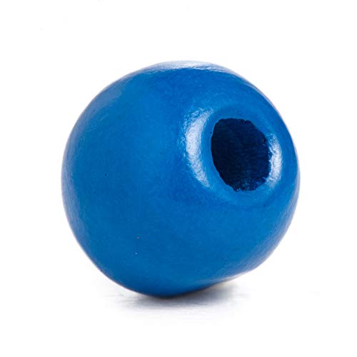 Runde Holzperlen, 10 mm x 9 mm Durchmesser mit 3 mm Loch, Blau, 600 Stück von SKKIKHYBPO