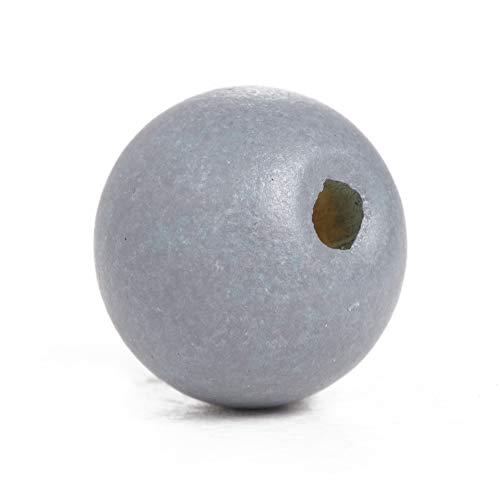 Runde Holzperlen, 10 mm x 9 mm Durchmesser mit 3 mm Loch, Grau, 600 Stück von SKKIKHYBPO