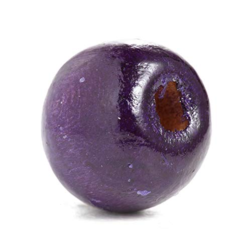 Runde Holzperlen, 10 mm x 9 mm Durchmesser mit 3 mm Loch, Lila, 600 Stück Runde Holzperlen, 10 mm x 9 mm Durchmesser mit 3 mm Loch, Lila, 600 Stück von SKKIKHYBPO